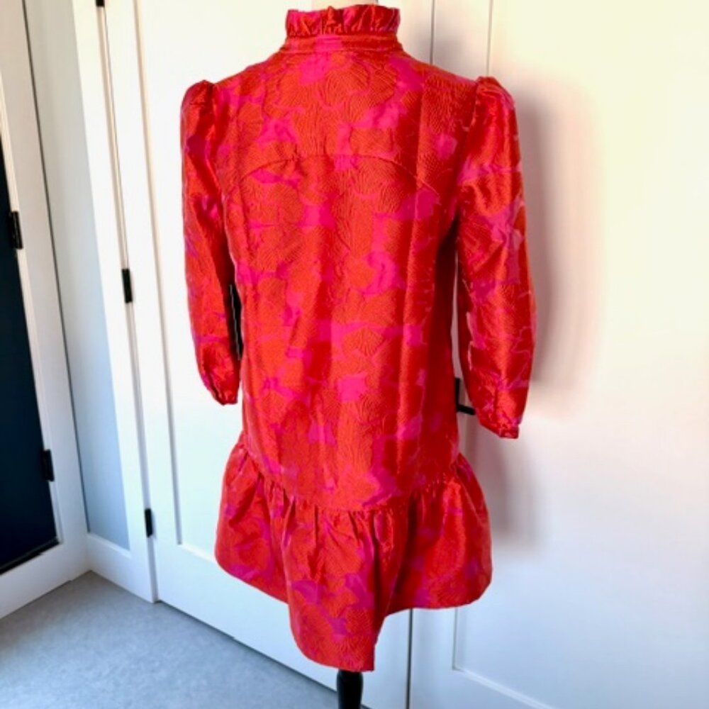 NWT Tuckernuck Red Pink Fil Coupe Palmerston Dress Size Large - Picture 3 of 6